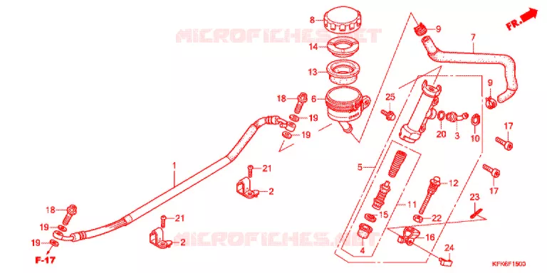 MAITRE CYLINDRE DE FREIN ARRIERE Honda MOTO 250 VTR 2017  VTR250LH