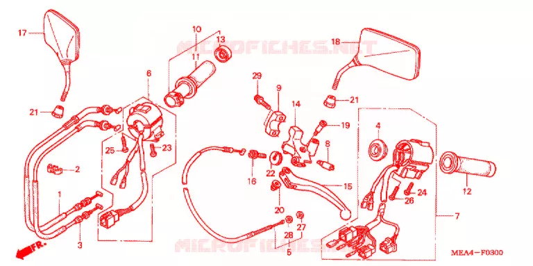 COMMODOS - POIGNEES Honda MOTO 1300 VTX 2005  VTX1300S5_A