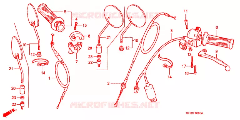 LEVIER DE GUIDON - CABLE - COMMODO Honda MOTO 100 XR 2008  XR100M8