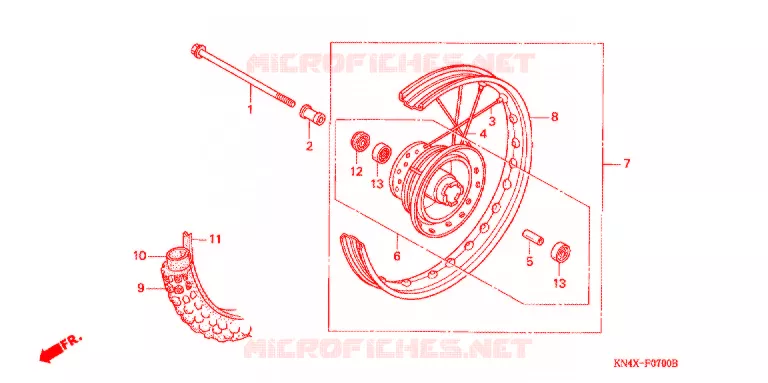 ROUE AVANT Honda MOTO 100 XR 2002  XR100R2