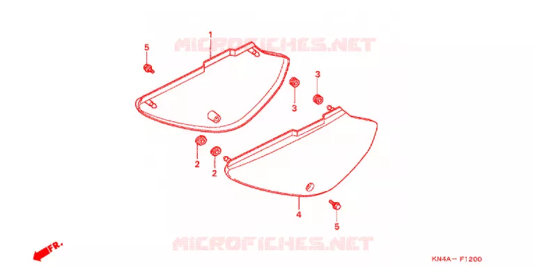COUVERCLES LATERAUX Honda MOTO 100 XR 2003  XR100R3
