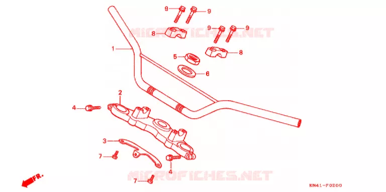 GUIDON - TE DE FOURCHE Honda MOTO 100 XR 1991  XR100RM