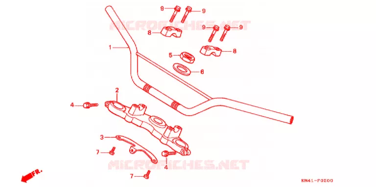 GUIDON - TE DE FOURCHE Honda MOTO 100 XR 1992  XR100RN