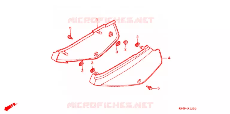 COUVERCLES LATERAUX Honda MOTO 100 XR 2000  XR100RY