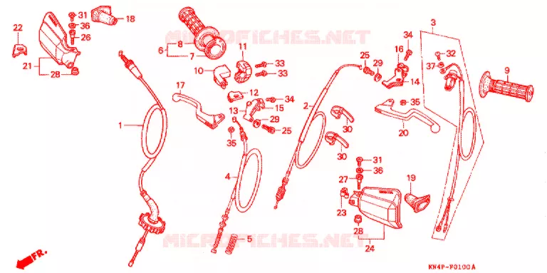 COMMODOS - POIGNEES Honda MOTO 100 XR 2000  XR100RY