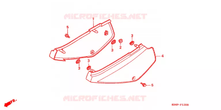 COUVERCLES LATERAUX Honda MOTO 100 XR 2000  XR100RY