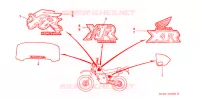 AUTOCOLLANTS pour Honda XR 250 L de 1992