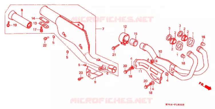 SILENCIEUX D'ECHAPPEMENT Honda MOTO 250 XR 1993  XR250LP