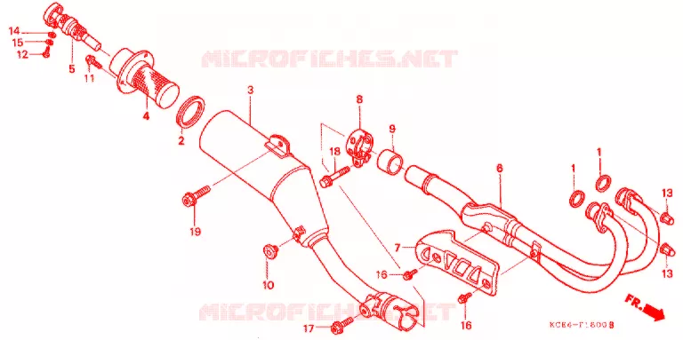 SILENCIEUX D'ECHAPPEMENT Honda MOTO 250 XR 2003  XR250R3