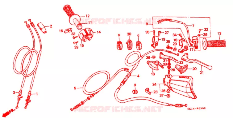 COMMODOS - POIGNEES Honda MOTO 250 XR 1989  XR250RK