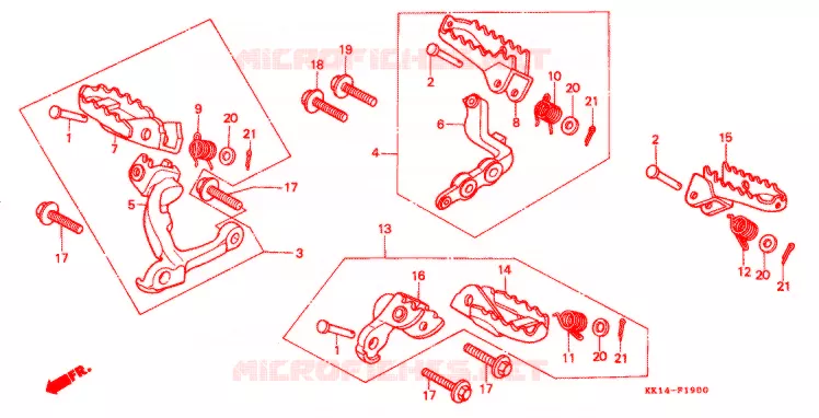 REPOSE PIED Honda MOTO 250 XR 1991  XR250RM