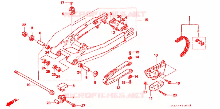BRAS OSCILLANT Honda MOTO 250 XR 1996  XR250RT