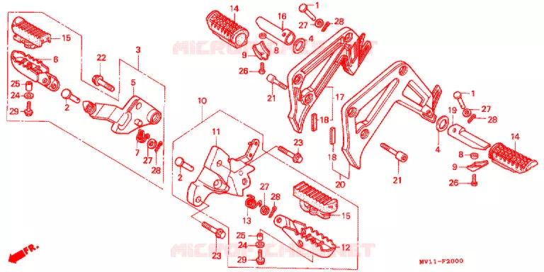 REPOSE PIED Honda MOTO 750 AFRICA-TWIN 1992  XRV750N_II