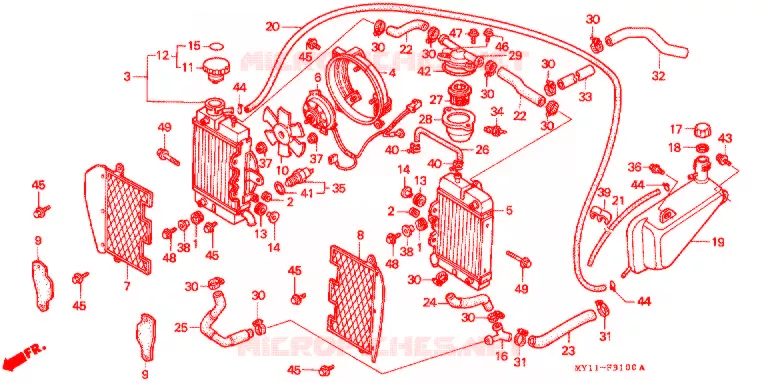 ENSEMBLE RADIATEUR Honda MOTO 750 AFRICA-TWIN 1997  XRV750V