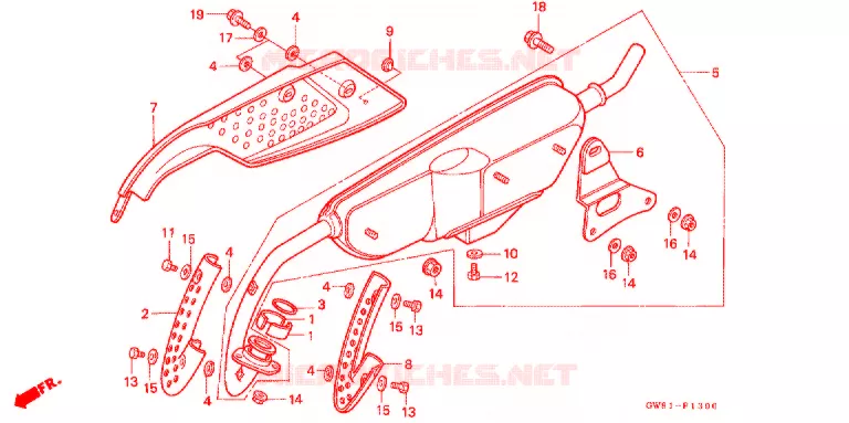SILENCIEUX D'ECHAPPEMENT Honda MOTO 50 Z50 1993  Z50RP