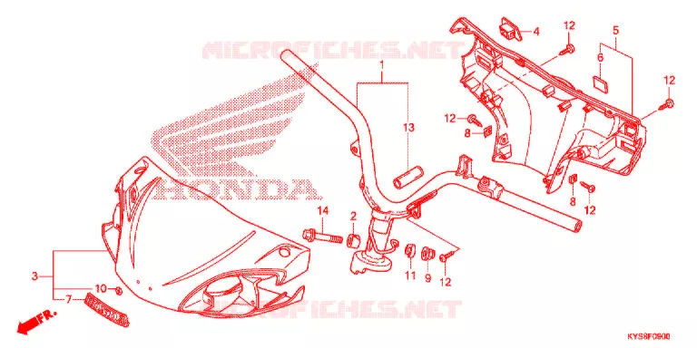 GUIDON - CARENAGE Honda SCOOTER 125 CHS 2012  CHS1252WHC