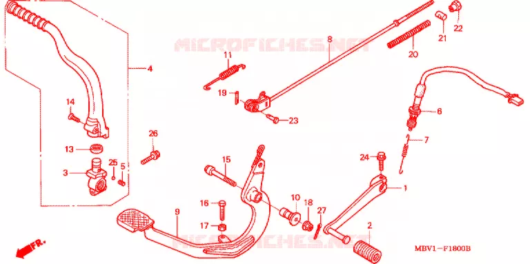 PEDALE - KICK Honda MOTO 400 SCRAMBLER 1998  CL400W