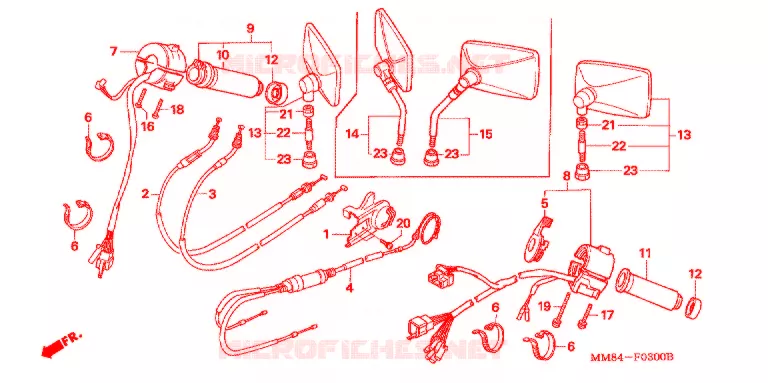 COMMODOS - POIGNEES Honda MOTO 1100 SHADOW 1990  VT1100CL