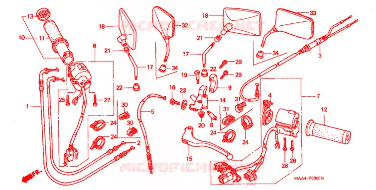 COMMODOS - POIGNEES Honda MOTO 1100 SHADOW 1998  VT1100CW