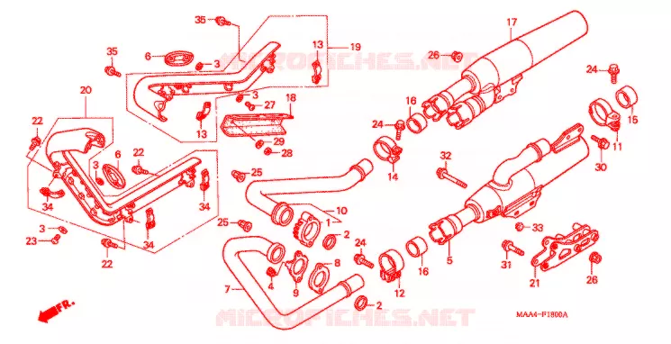 SILENCIEUX D'ECHAPPEMENT Honda MOTO 1100 SHADOW 2003  VT1100C3