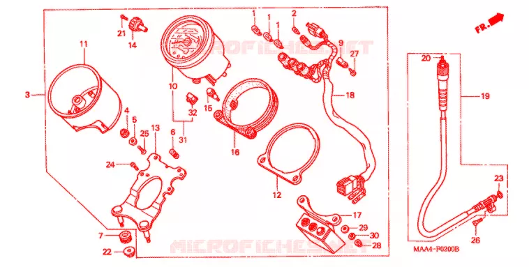 COMPTEUR Honda MOTO 1100 SHADOW 2000  VT1100CY