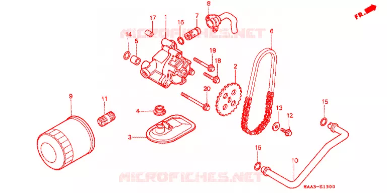 FILTRE A HUILE - POMPE A HUILE Honda MOTO 1100 SHADOW 1997  VT1100CV
