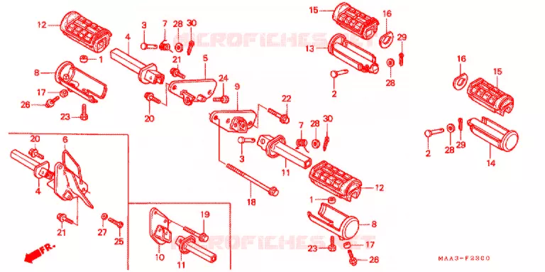 REPOSE PIED (VT1100C) Honda MOTO 1100 SHADOW 1997  VT1100CV