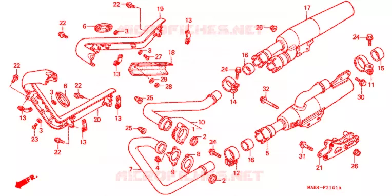 SILENCIEUX D'ECHAPPEMENT Honda MOTO 1100 SHADOW 1997  VT1100CV