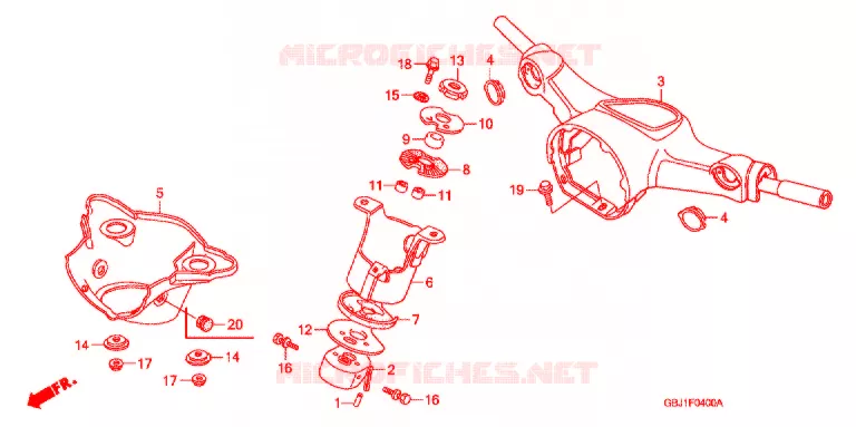 GUIDON - CARENAGE Honda SCOOTER 50 C50 2004  C50BND2_J