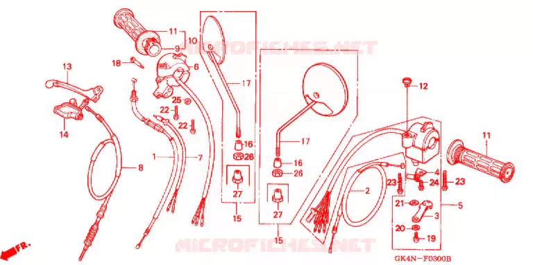 LEVIER DE GUIDON - CABLE - COMMODO (C50B1/D1/ST1/S1) Honda SCOOTER 50 C50 1996  C50SS_J