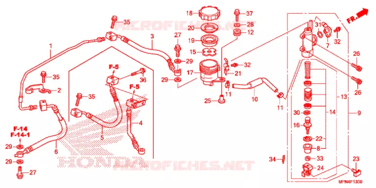 MAITRE CYLINDRE DE FREIN ARRIERE Honda MOTO 1000 CB 2012  CB1000RC