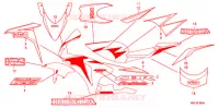 AUTOCOLLANTS (5) pour Honda CBR 1000 RR FIREBLADE TRICOLOUR de 2011