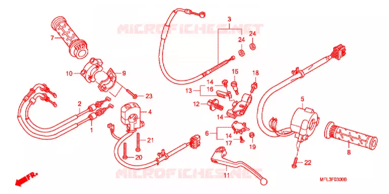 LEVIER DE GUIDON - CABLE - COMMODO Honda MOTO 1000 CBR 2011  CBR1000RRB