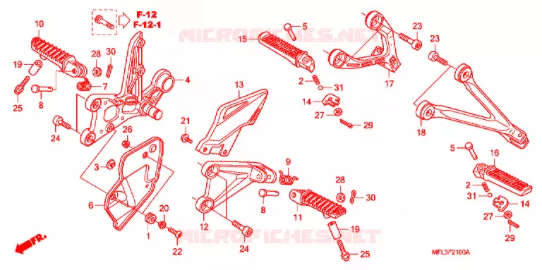 REPOSE PIED Honda MOTO 1000 CBR 2011  CBR1000RRB