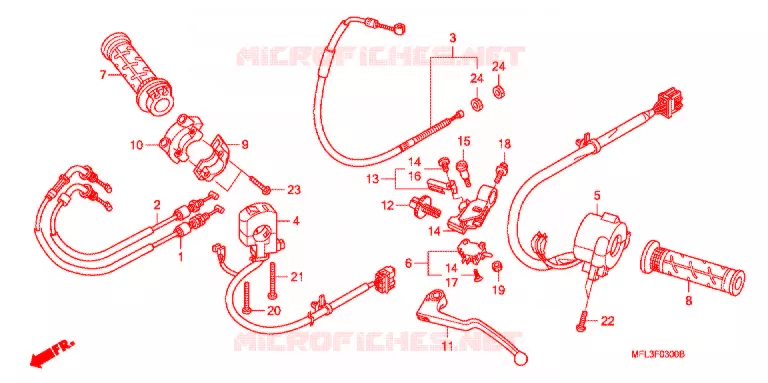 LEVIER DE GUIDON - CABLE - COMMODO Honda MOTO 1000 CBR 2011  CBR1000RRB