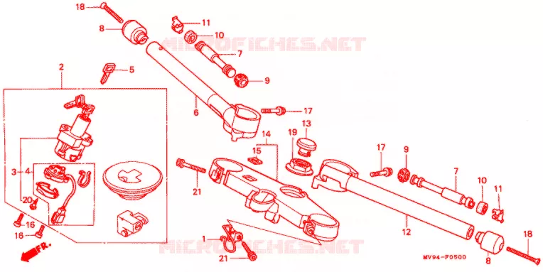 GUIDON Honda MOTO 600 CBR 1993  CBR600F2P
