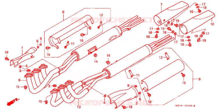 SILENCIEUX D'ECHAPPEMENT Honda MOTO 1500 GOLD-WING 1999  GL1500CFX