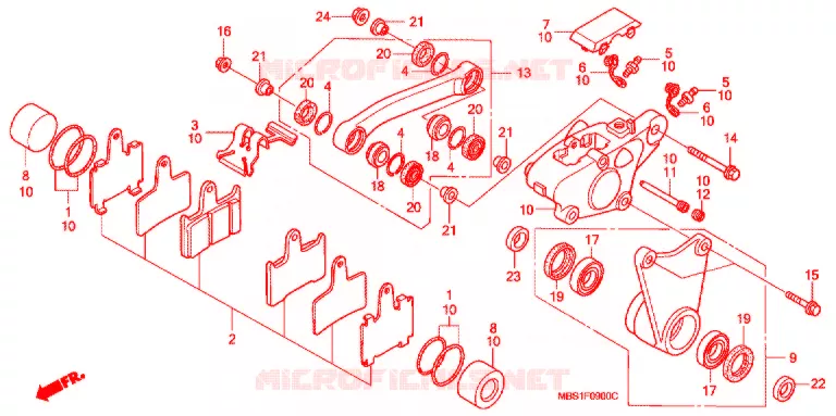 ETRIER DE FREIN AVANT (NV400CS) Honda MOTO 400 STEED 1998  NV400CSW