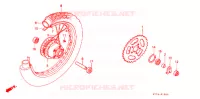 ROUE ARRIERE pour Honda NX 125 de 1990