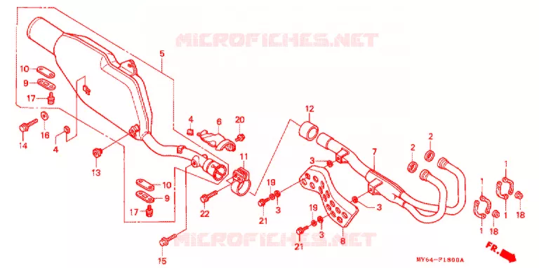 SILENCIEUX D'ECHAPPEMENT Honda MOTO 650 XR 1995  XR650LS