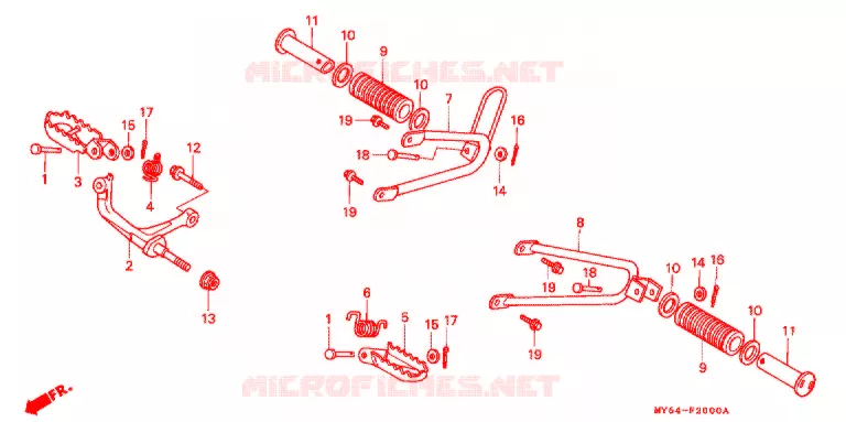 REPOSE PIED Honda MOTO 650 XR 2000  XR650LY