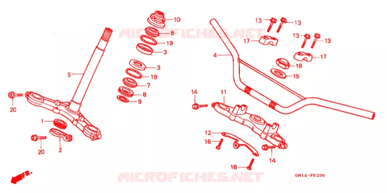 GUIDON Honda MOTO 80 XR 1990  XR80RL