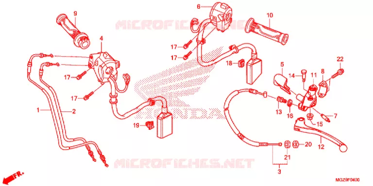 LEVIER DE GUIDON - CABLE - COMMODO Honda MOTO 500 CB 2013  CB500XAD_A