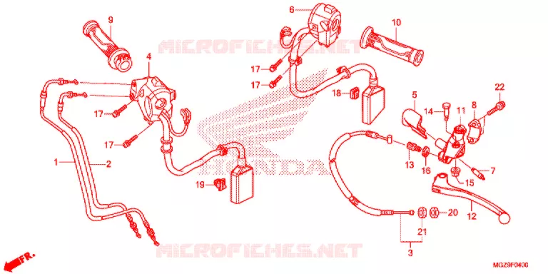 LEVIER DE GUIDON - CABLE - COMMODO Honda MOTO 500 CB 2015  CB500XAF