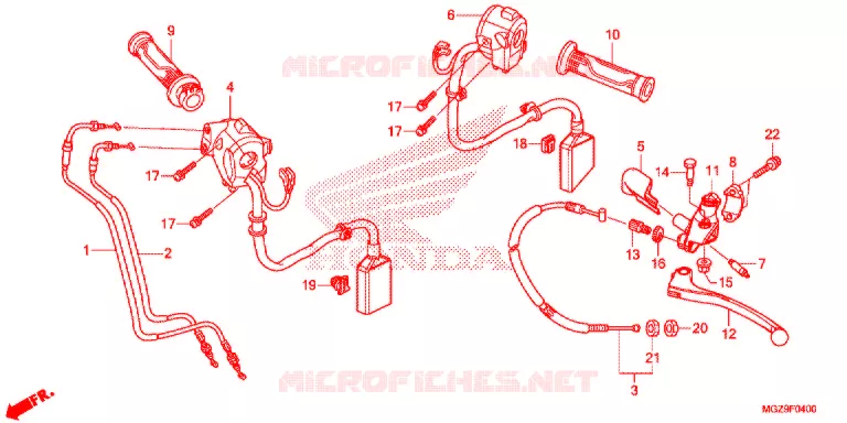 LEVIER DE GUIDON - CABLE - COMMODO Honda MOTO 500 CB 2015  CB500XAF