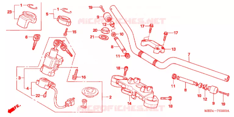 GUIDON - TE DE FOURCHE Honda MOTO 600 HORNET 2006  CB600F6_A