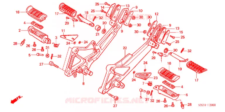 REPOSE PIED Honda MOTO 600 CB 2006  CB600F6_A