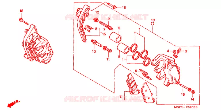 ETRIER DE FREIN AVANT Honda MOTO 600 HORNET 1998  CB600FW