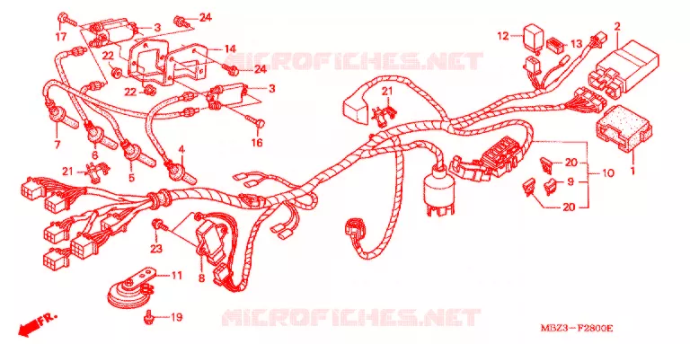 FAISCEAU DES FILS (1) Honda MOTO 600 HORNET 1998  CB600FW