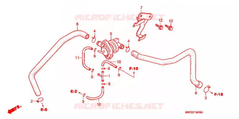 VALVE DE COMMANDE D'INJECTION D'AIR Honda MOTO 750 CB 2002  CB750L1